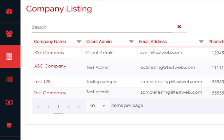 PAAS Web Application Screen