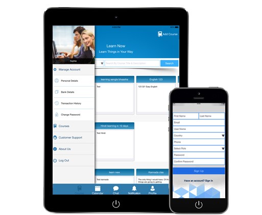 e-Learning App for iOS Sign Up Interface